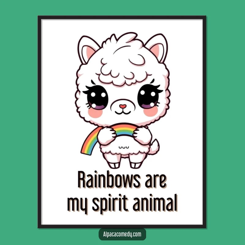Free Printable Rainbow Alpaca Wall Art: Curious Eyes, Whimsical Decor Download!
