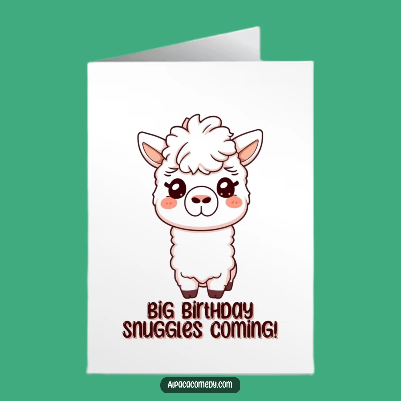 Free Printable Friendly Alpaca Birthday Card: Sweet Nuzzle for a Happy Day!