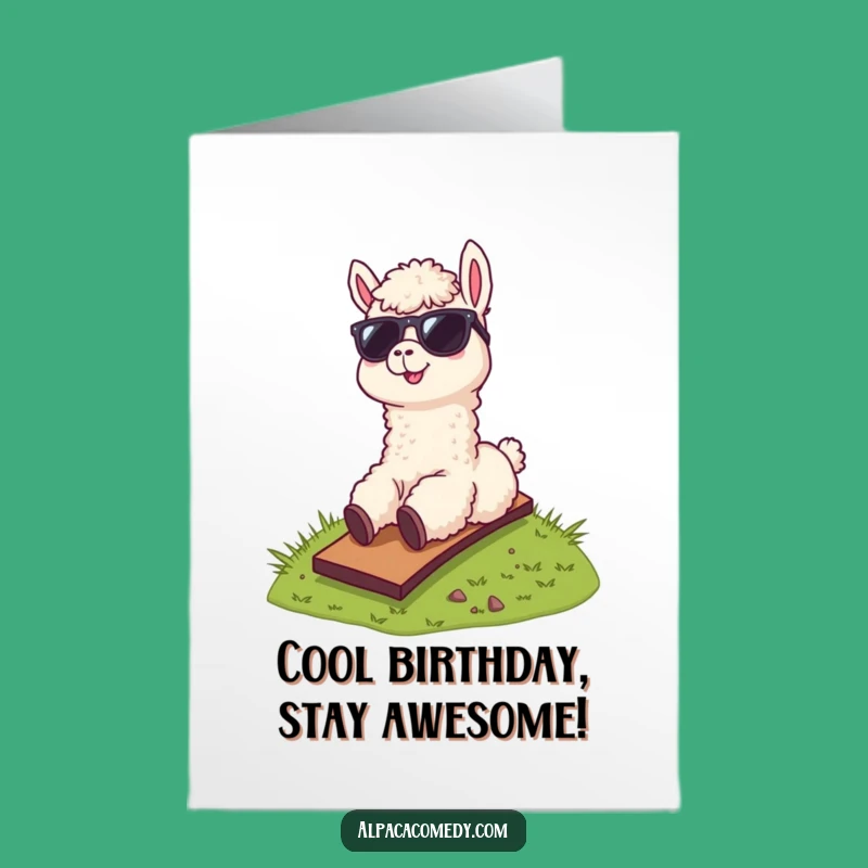 Free Printable Alpaca Birthday Card: Cool Sunglasses Alpaca for a Fun Downloadable Gift