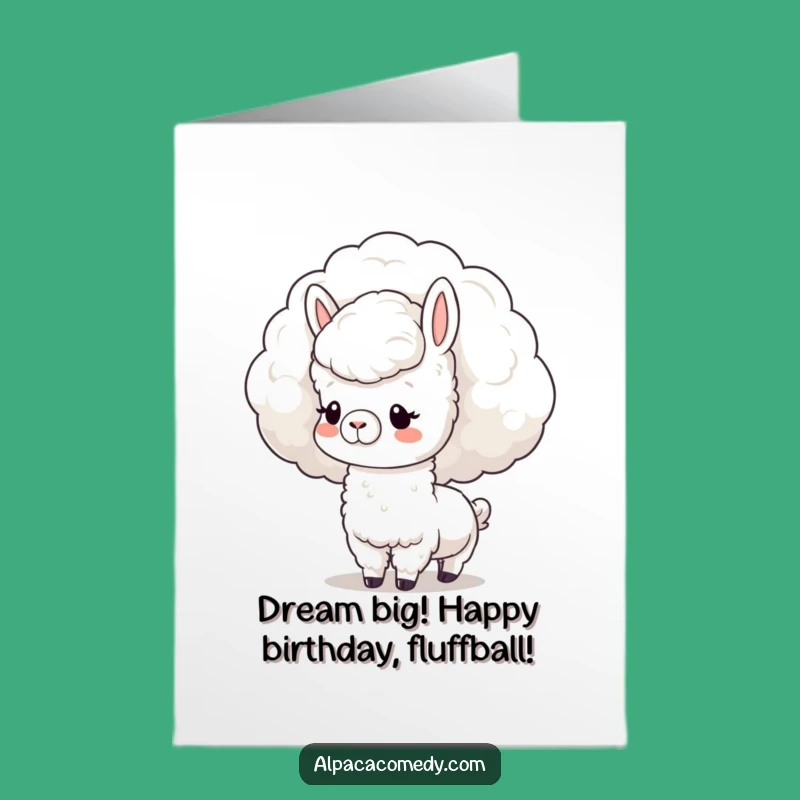 Free Printable Birthday Card: Dreamy Kawaii Alpaca Cloud Nuzzle, Downloadable Gift
