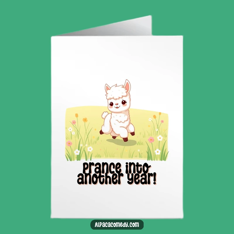 Free Printable Baby Alpaca Birthday Card: Joyful Prancing, Pure Birthday Fun!