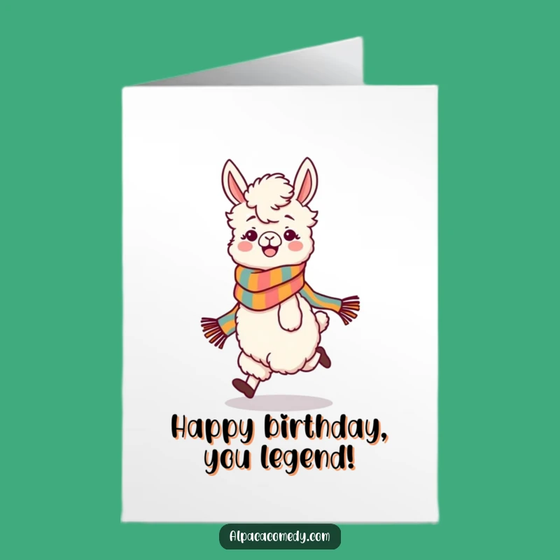 Free Printable Birthday Card: Skippy Alpaca Fun - Funny Downloadable Gift