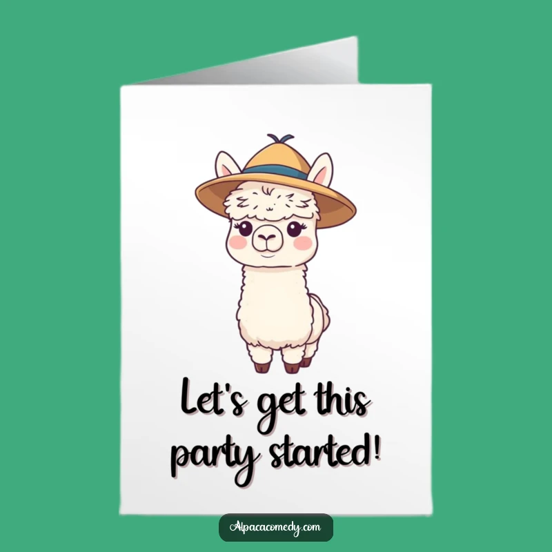 Free Printable Funny Alpaca Hat Birthday Card - Quirky Downloadable Gift