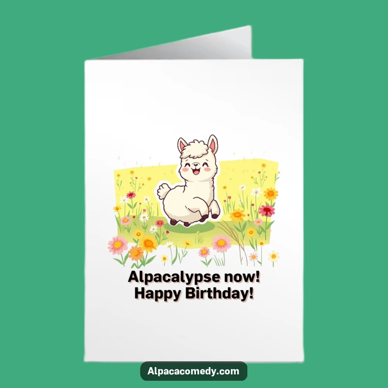 Free Printable Joyful Alpaca Birthday Card: Hilarious Rolling Design for a Laugh!