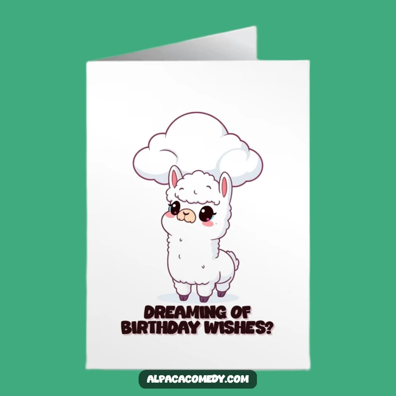 Funny Curious Alpaca Birthday Card: Free Printable Dreamy Downloadable Gift