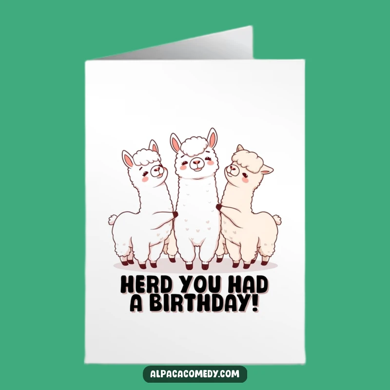 Free Printable Alpaca Birthday Card: Nudging Alpacas for a Playful Downloadable Gift