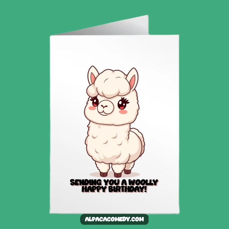 Free Printable Alpaca Birthday Card: Wooly Wishes Llama Gift Downloadable Art