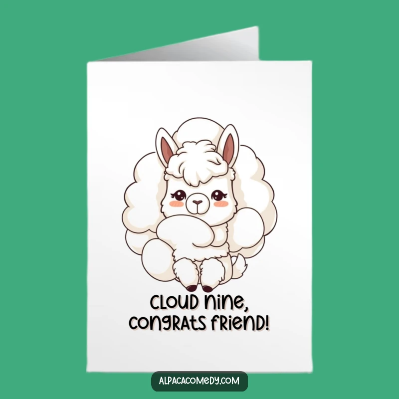 Free Printable Congrats Card: Whimsical Alpaca Cloud Nuzzle, Dreamy Downloadable Message
