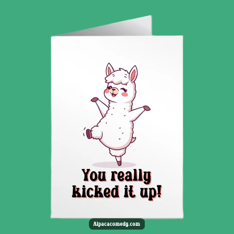 Free Printable Alpaca Congrats Card: Joyful Dance, Downloadable Celebration, Make Them Smile