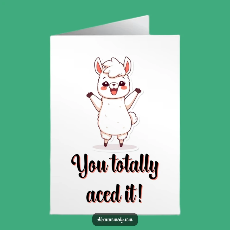 Free Printable Congrats Card: Dancing Alpaca Celebration - Humorous Downloadable Gift