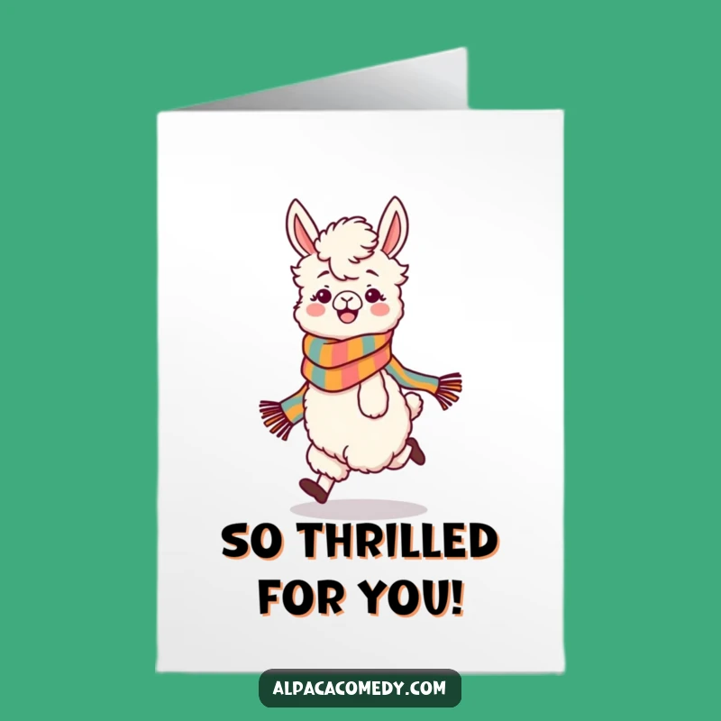 Free Printable Congrats Card: Skippy Alpaca Joy - Humorous Downloadable Gift
