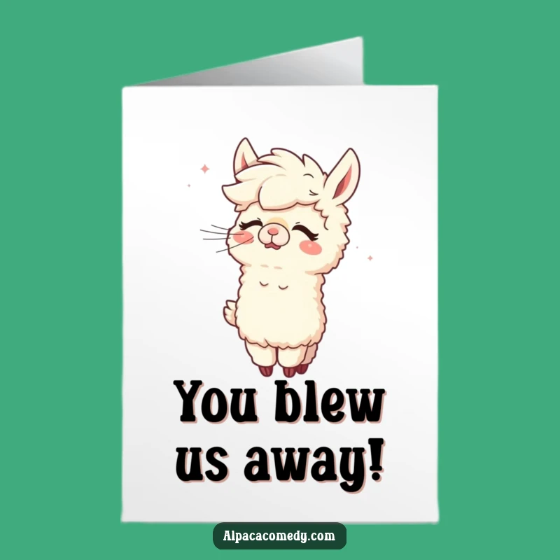 Free Printable Funny Alpaca Congratulations Card: Windy Grooming Giggle