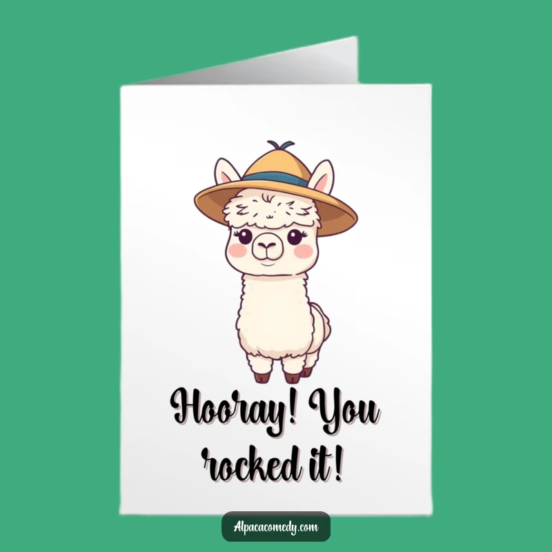 Free Printable Funny Alpaca Hat Congrats Card - Amusing Downloadable Gift