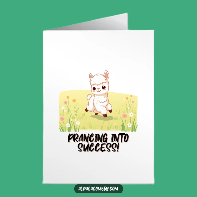 Free Printable Baby Alpaca Congratulations Card: Prancing with Joyful Success!