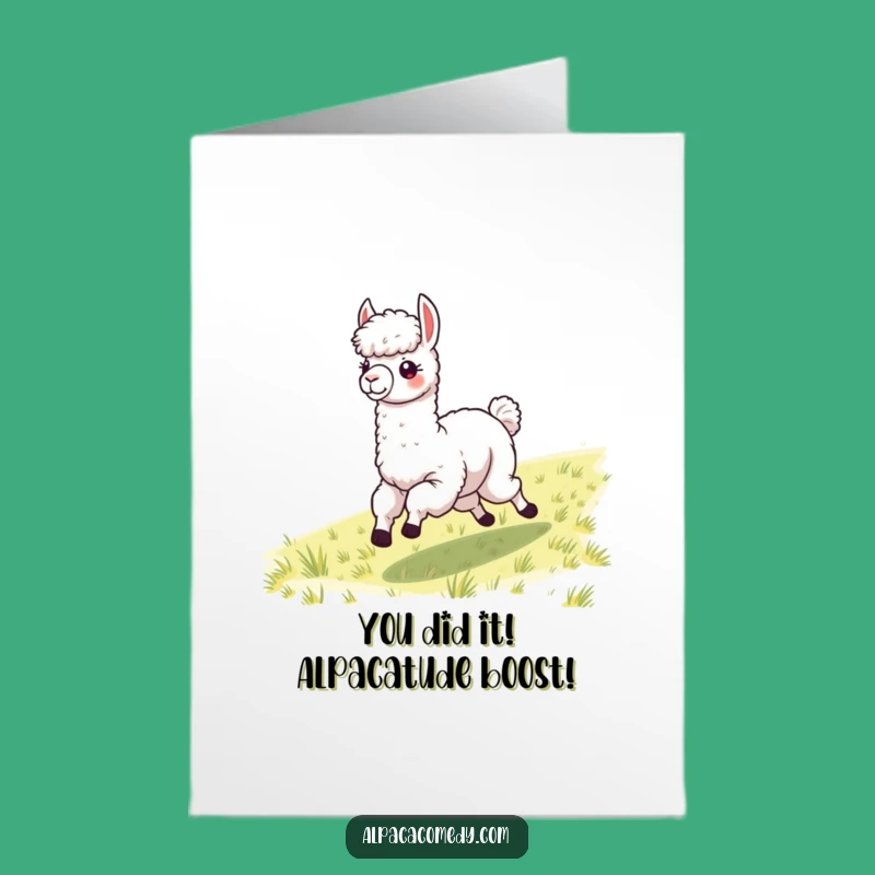 Free Printable Funny Alpaca Galloping Congratulations Card - Joyful Downloadable Gift