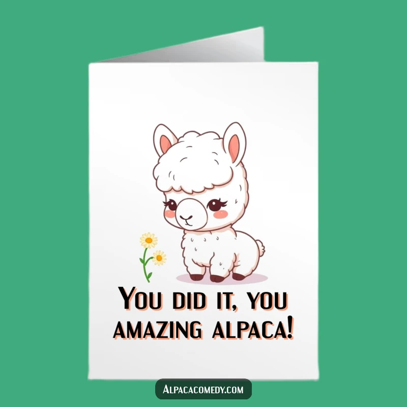 Kawaii Alpaca Congratulatory Card - Free Printable Daisy Inspection