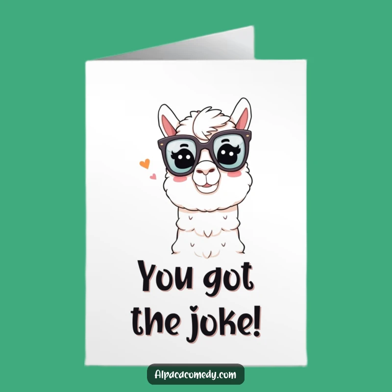 Free Printable Congratulations Card: Comedian Alpaca Joke Funny Downloadable