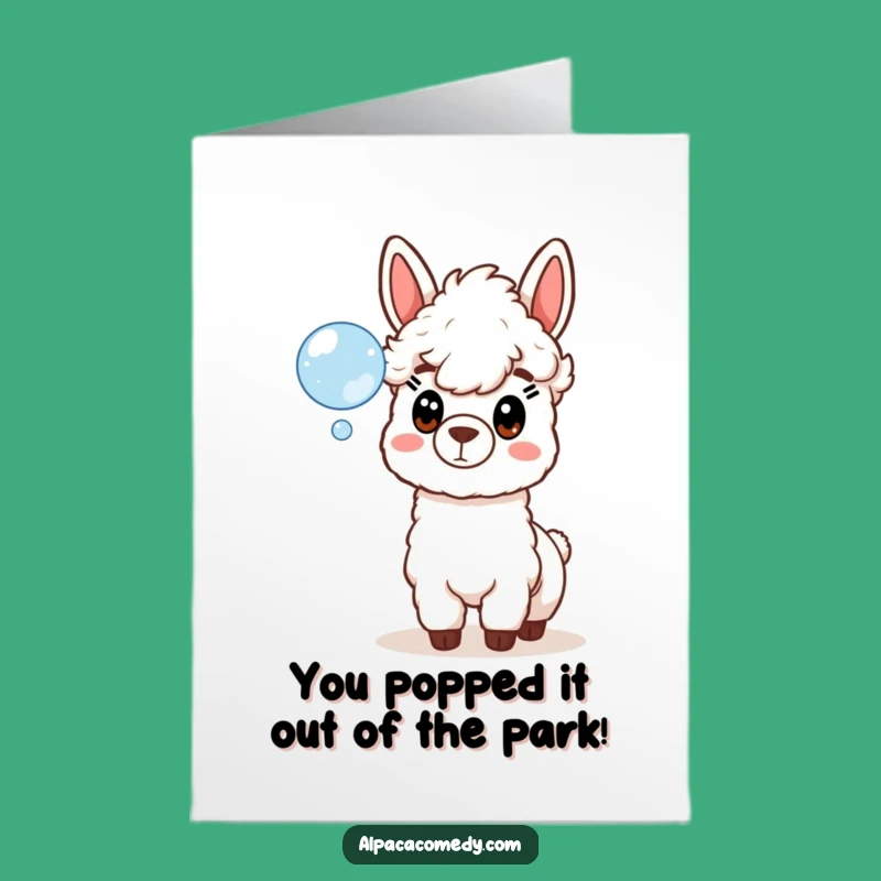 Free Printable Alpaca Congratulations Card: Surprised Bubble Llama for Wow Moments Downloadable