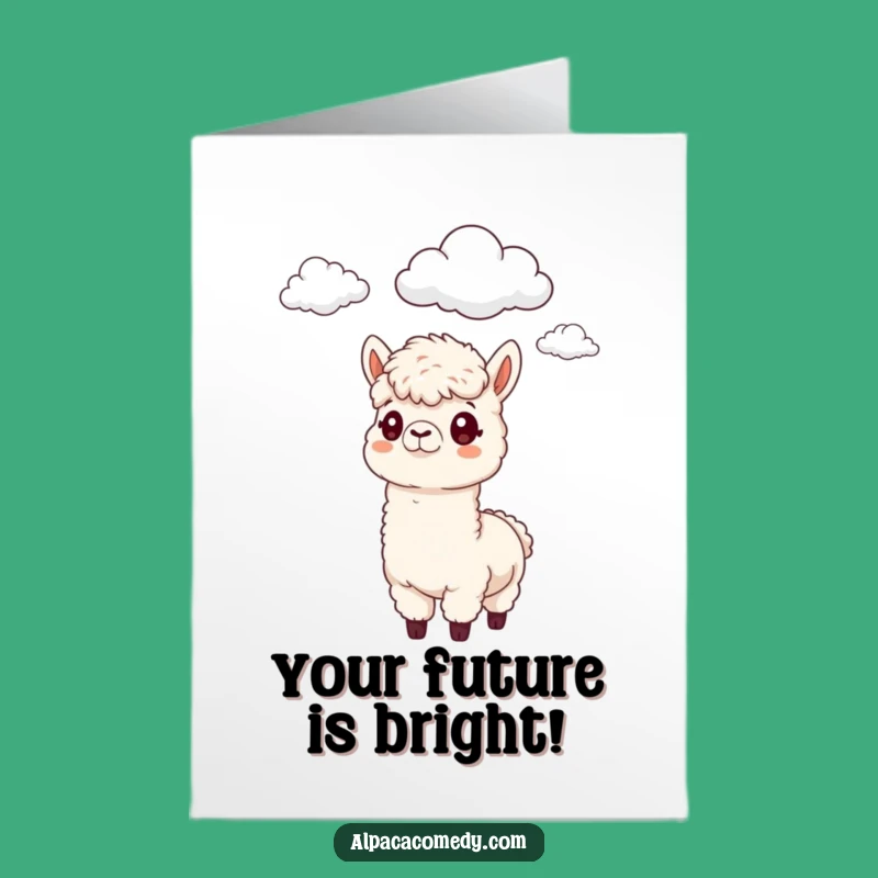 Free Printable Funny Alpaca Congrats Card: Cloud Gazing Success