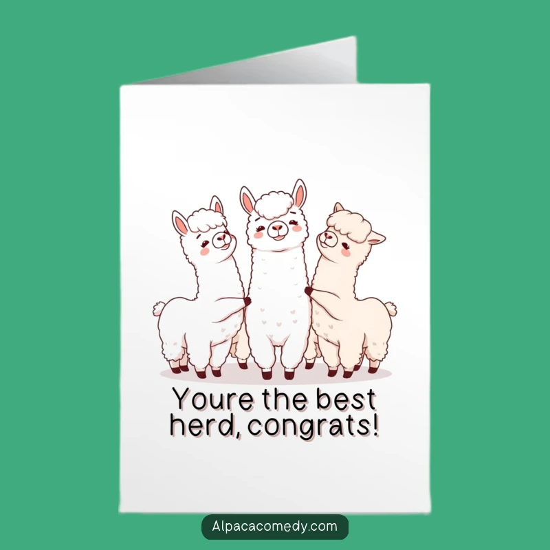 Free Printable Alpaca Congrats Card: Nudging Alpacas for a Friendly Downloadable Gift