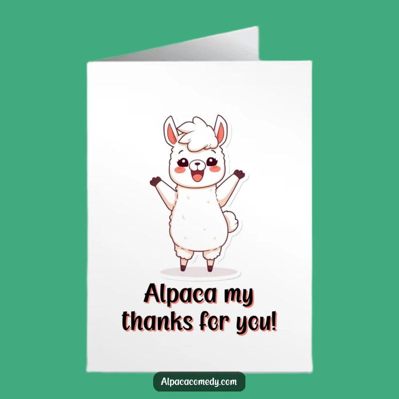 Free Printable Thank You Card: Dancing Alpaca Gratitude - Funny Downloadable Gift