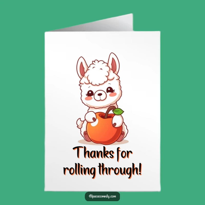 Free Printable Alpaca Thank You Card: Apple Nudge Gratitude, Downloadable & Sweet