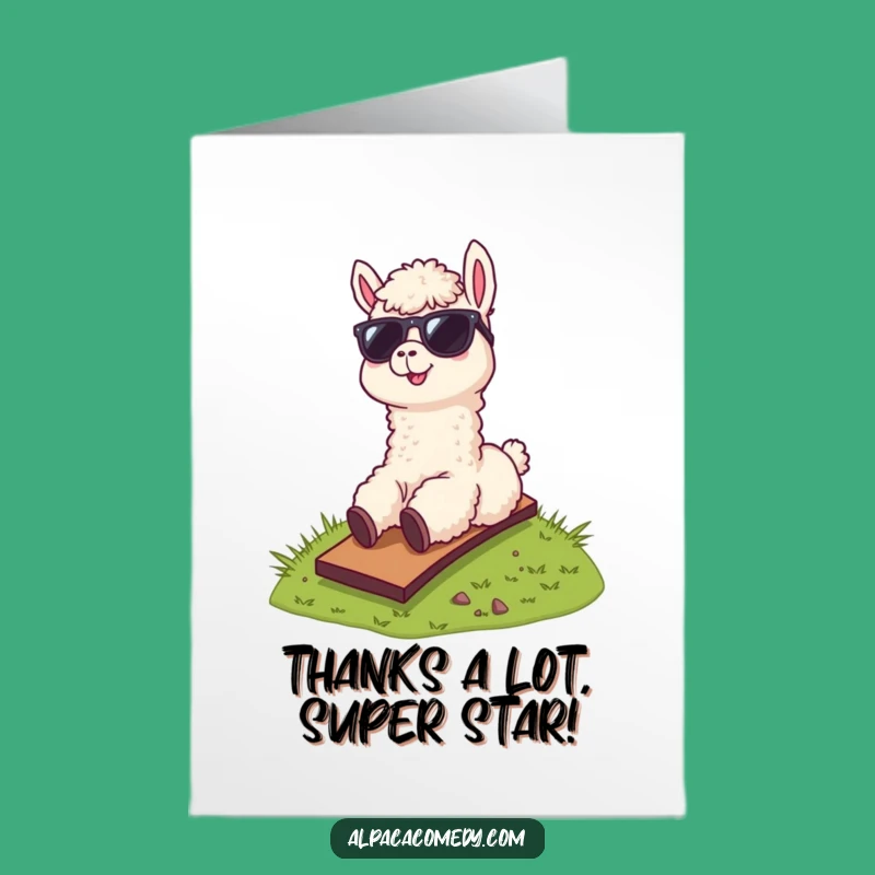 Free Printable Alpaca Thank You Card: Cool Sunglasses Alpaca for a Smooth Downloadable Gift
