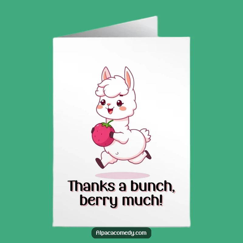 Free Printable Alpaca Thank You Card: Grateful Berry Design for a Kind, Downloadable Gift