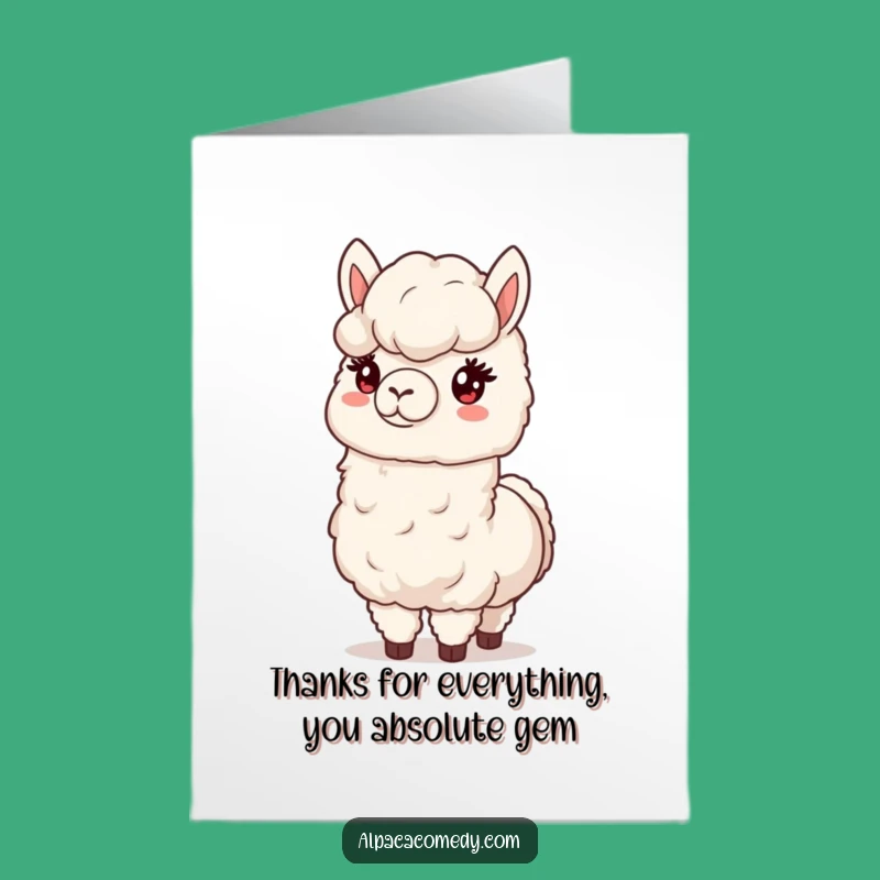 Free Printable Alpaca Thank You Card: Wooly Thanks Llama Gift Downloadable