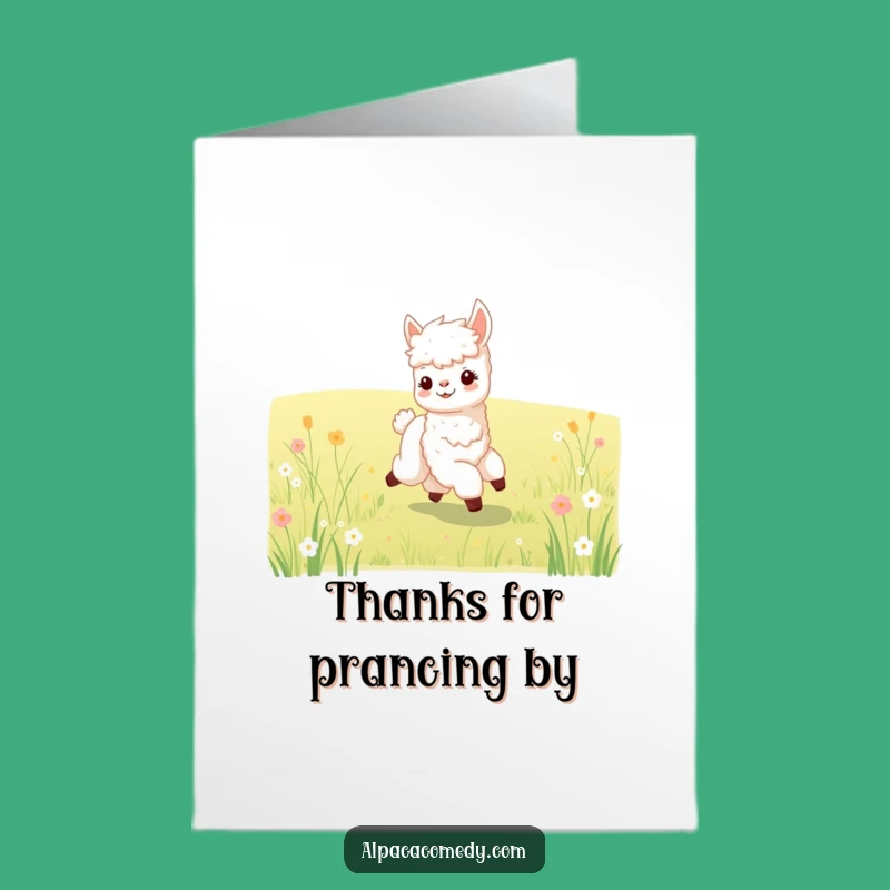 Free Printable Baby Alpaca Thank You Card: Prancing Gratitude for You!