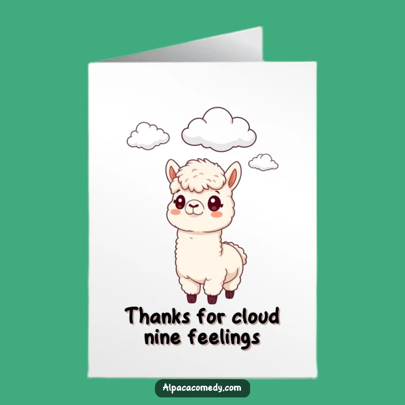 Free Printable Funny Alpaca Thank You Card: Cloud Gazing Gratitude