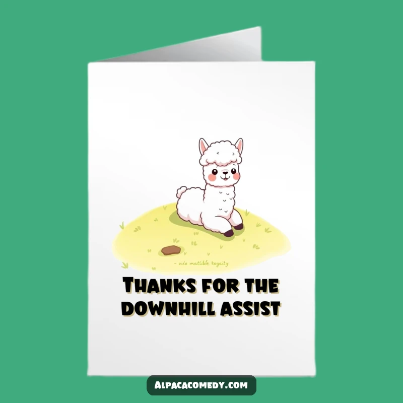 Free Printable Thank You Alpaca Card - Sliding Down Hill