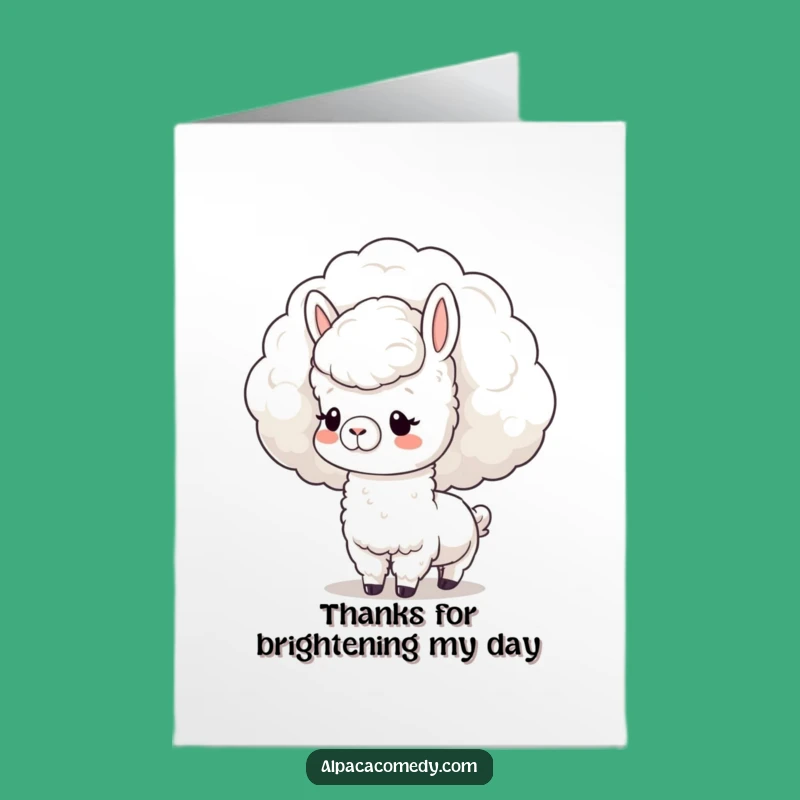 Free Printable Thank You Card: Gentle Kawaii Alpaca Cloud Nuzzle, Downloadable Gift
