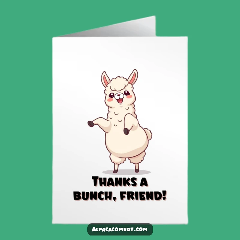 Free Printable Thank You Card: Grateful Alpaca Cartwheel Funny Downloadable