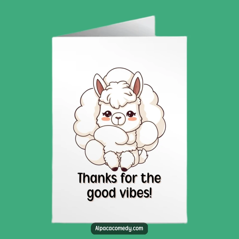 Free Printable Thank You Card: Sweet Alpaca Cloud Nuzzle, Tender Downloadable Gratitude