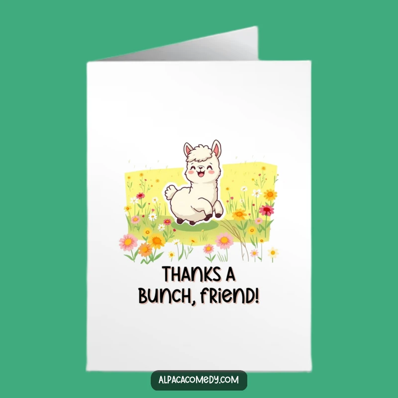 Free Printable Thank You Alpaca Card: Express Gratitude with Rolling Smiles!
