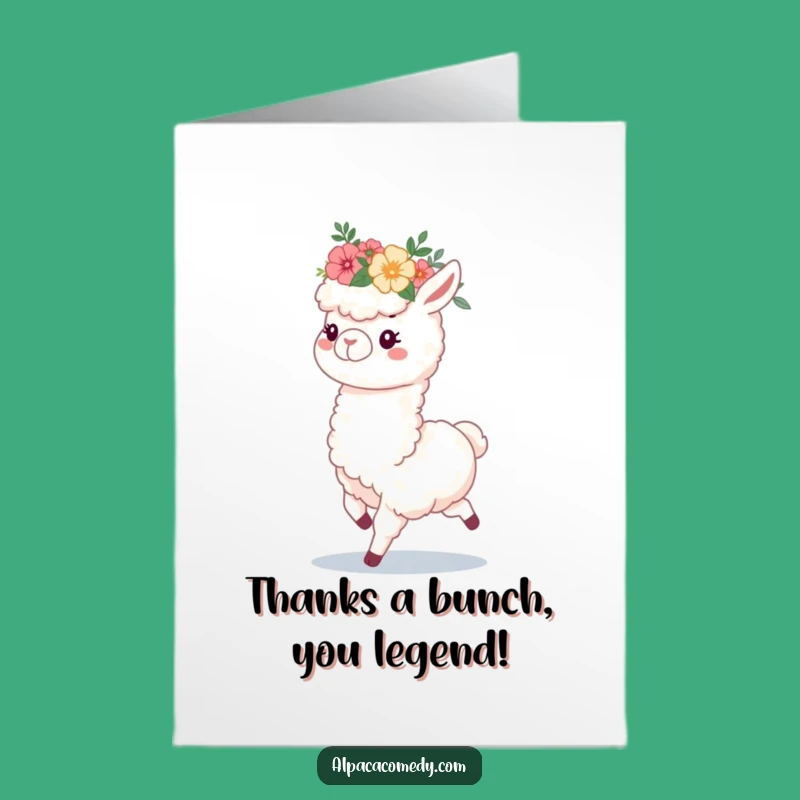 Free Printable Alpaca Thank You Card: Adorable Flower Crown Alpaca for a Heartfelt Downloadable Gift