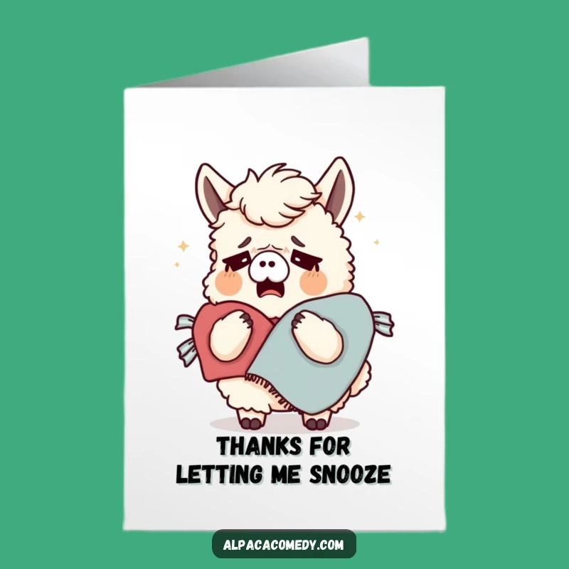 Free Printable Thank You Alpaca Card: Appreciate with a Sleepy Nod!