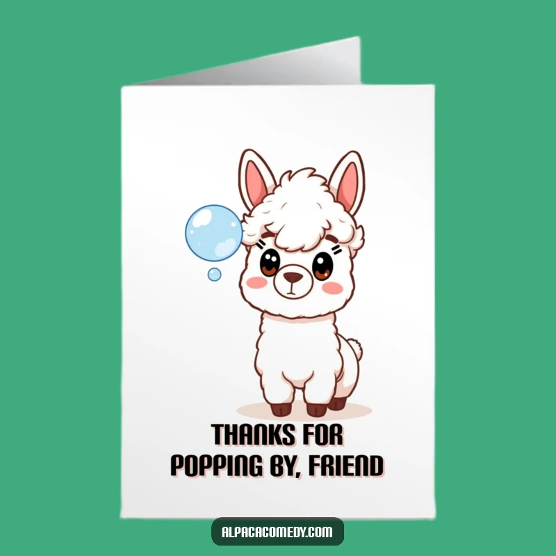 Free Printable Alpaca Thank You Card: Surprised Llama Bubble Thanks Downloadable