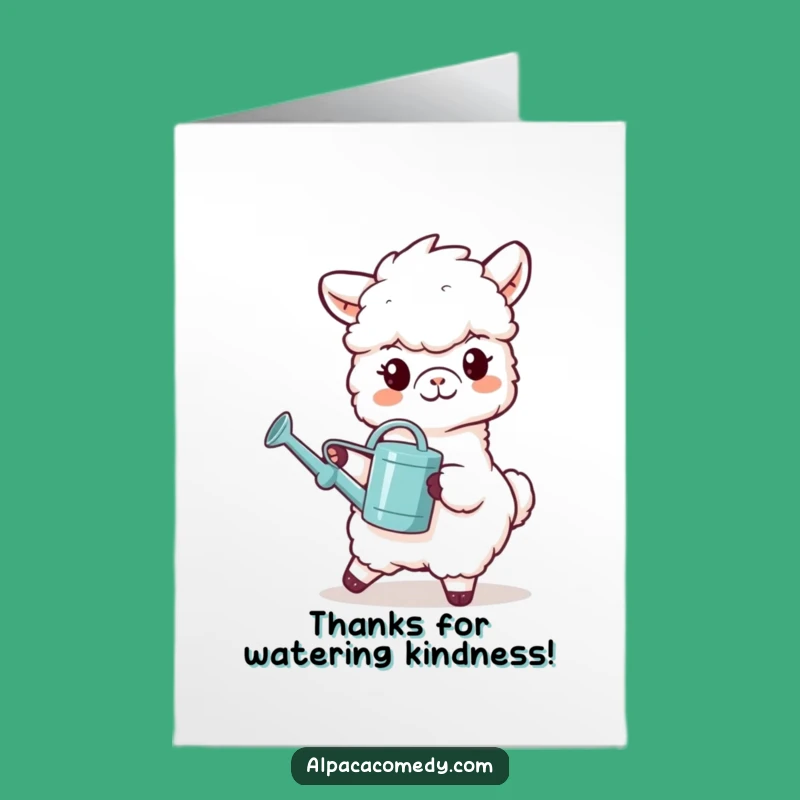 Free Printable Alpaca Thank You Card: Watering Gratitude, Downloadable & Caring