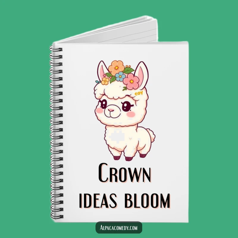 Funny Flower Crown Alpaca Notebook: Journal in Style, Sweet Funny Gift