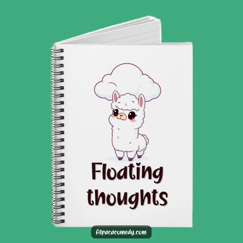 Curious Alpaca Cloud Notebook: Dreamy Journal for Thoughts & Ideas Gift