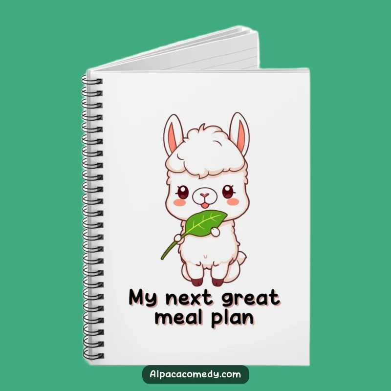 Funny Alpaca Munch Notebook - Happy Leaf Eating Journal Gift