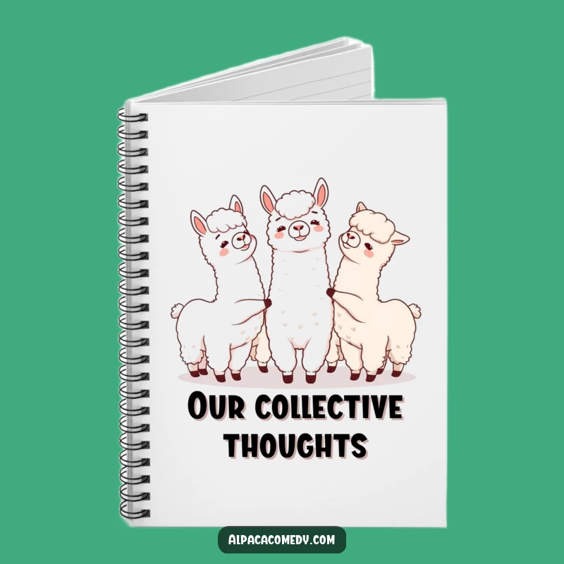 Funny Alpaca Nudge Notebook, Playful Group Alpaca Journal Gift
