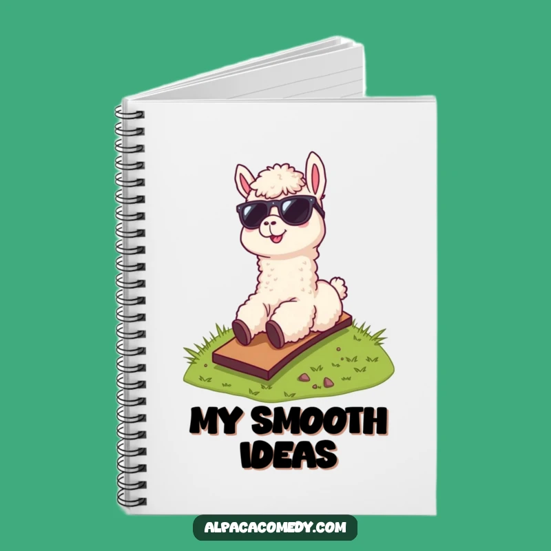 Funny Alpaca Sunglasses Notebook, Cool Hill Sliding Alpaca Journal Gift