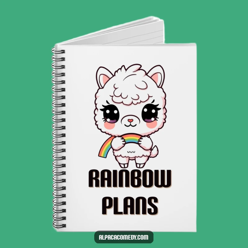 Funny Curious Alpaca Rainbow Notebook: Journal Your Dreams, Sweet Funny Gift