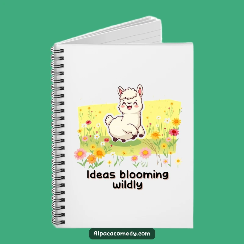 Funny Joyful Alpaca Notebook - Wildflower Field Pages for Your Ideas