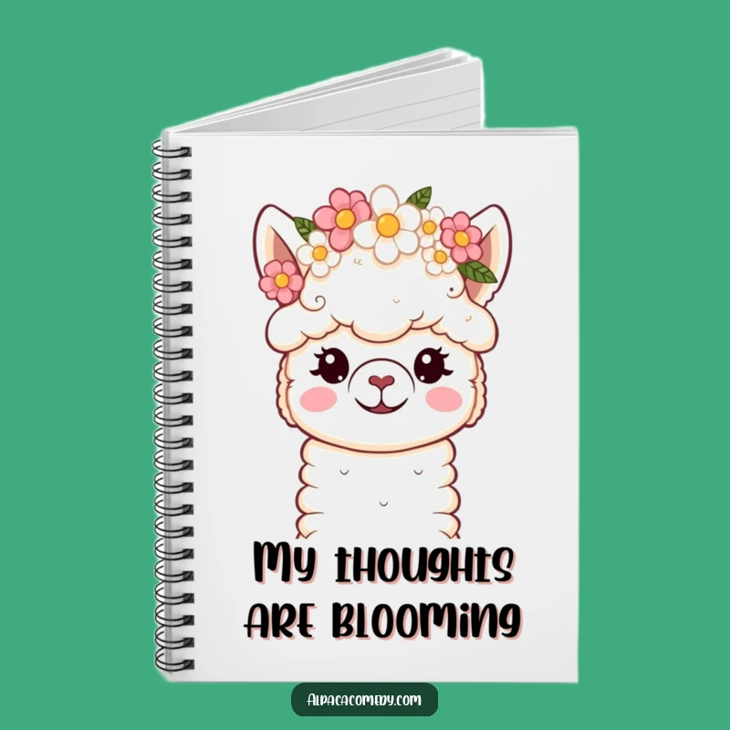 Funny Kawaii Alpaca Flower Crown Notebook: Jot Down Gentle Thoughts!