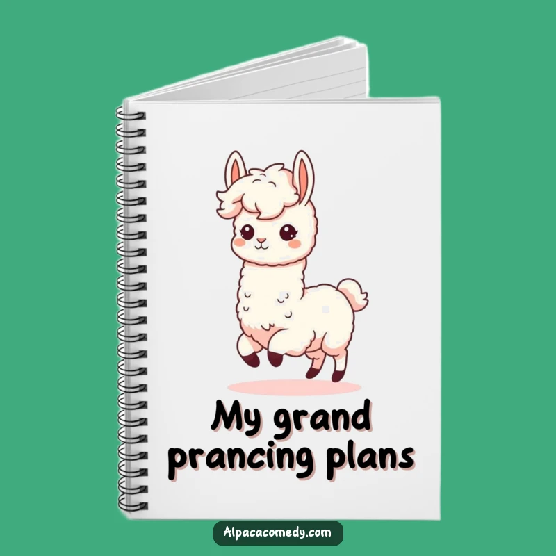 Funny Kawaii Alpaca Notebook - Fluffy Mane Prance Journal, Cute Humorous Stationery