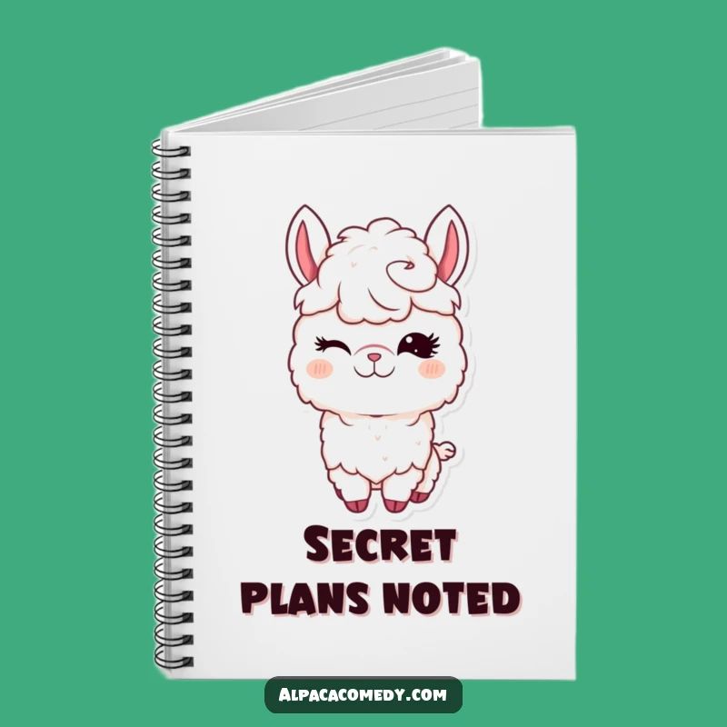 Funny Kawaii Alpaca Notebook, Winking Charm Journal, Cute & Funny Gift for Writers